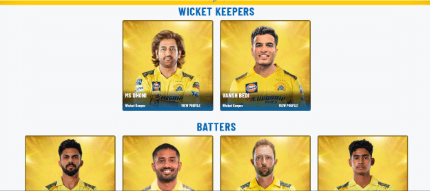 CSK squad CSK squad