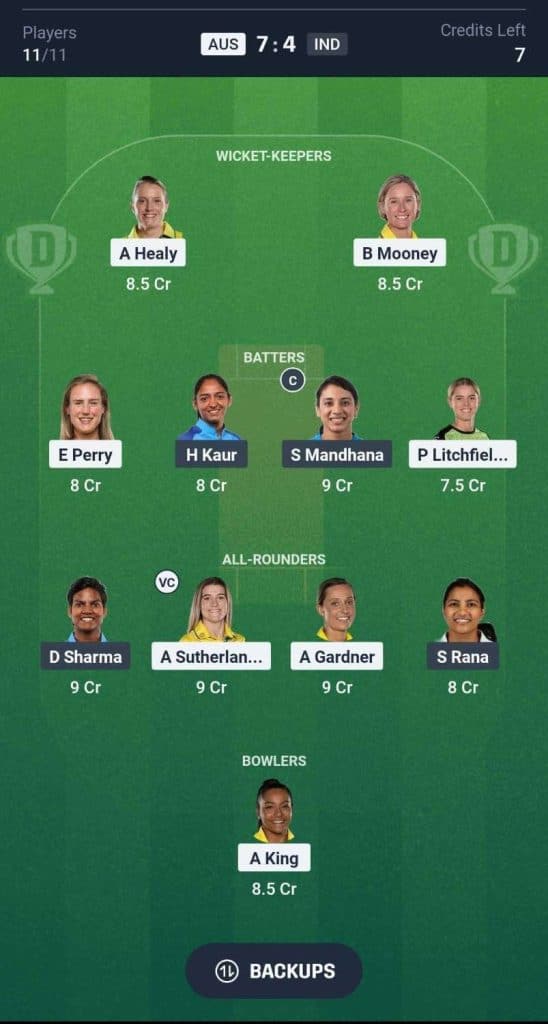 AUS-W-vs-IND-W-Semi-Final-2-Dream11-team AUS-W vs IND-W Semi Final 2 Dream11 team